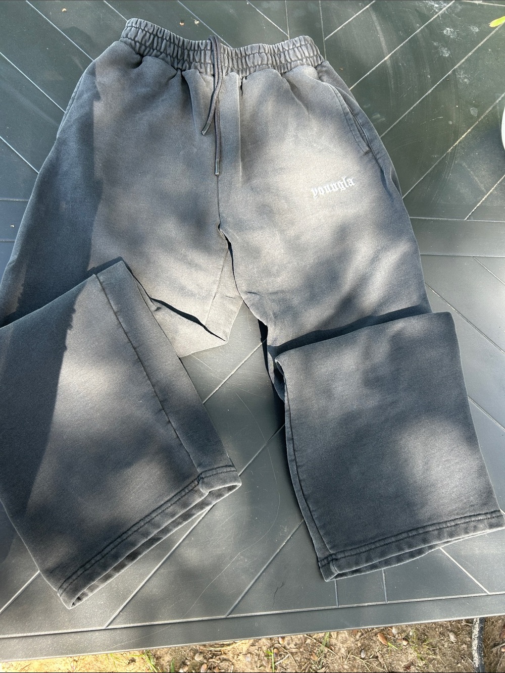 YoungLA Black Relaxed Fit Drawstring sweat pants